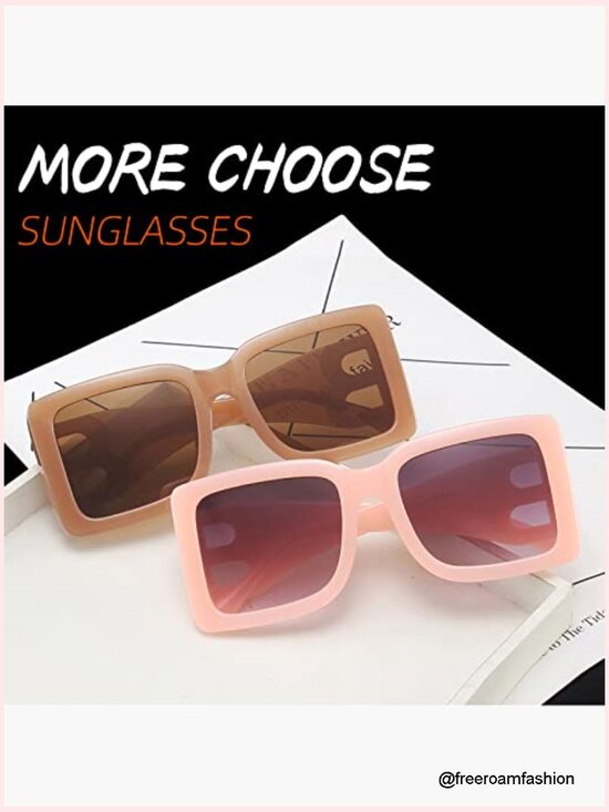 3pk Oversized Square Sunglasses UV Protection Trendy Bulk